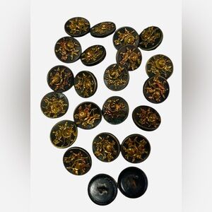 Vintage Gold and Black Decorative Buttons